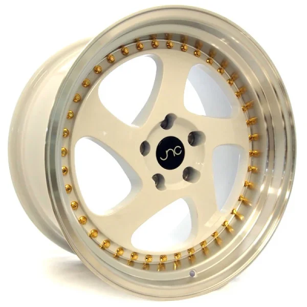 JNC034 White Machined Lip Gold Rivets - Image 3